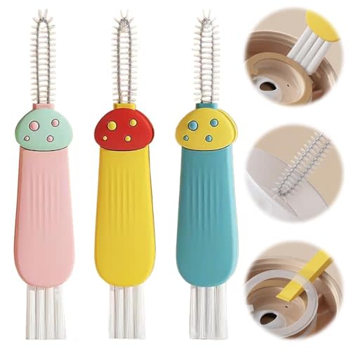 3 in 1 Cup Lid Cleaning Brush, 2024 Multifunctional Crevice Portable Cup Lid Cleaning Brush for Bottle Gap Tight Spaces Cup (C-3 PCS)