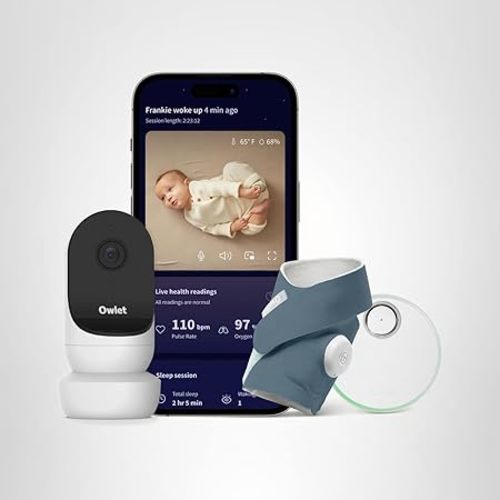 Owlet® Dream Duo Smart Baby Monitor: FDA-Cleared Dream Sock® Plus Owlet Cam 2- Tracks & Notifies for Pulse Rate & Oxygen While Viewing Baby in 1080p HD WiFi Video
