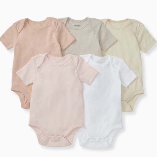 Solid Organic Cotton Short Sleeve Baby Bodysuits 5 Pack - Pink Sand – Burt's Bees Baby