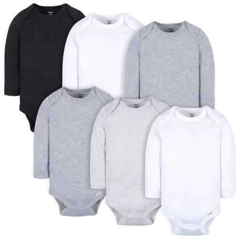 6-Pack Baby Neutral White, Gray, & Black Onesies® Bodysuits