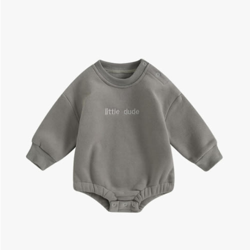 VISGOGO Newborn Infant Baby Boy Girls Oversized Romper Little Dude Sweater Onesie Coming Home Outfit Neutral Clothes