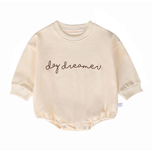 Snr-k Baby Girl Boy Crewneck Sweatshirt Romper Long Sleeve Newborn Outfit Top Letter Print Fall Winter Clothes