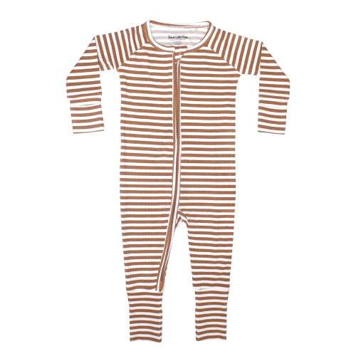Camel Stripe Ribbed Zip Romper
– Brave Little Ones