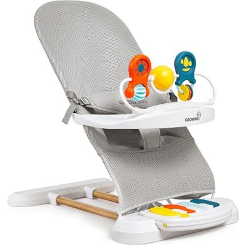 GROWNSY Baby Bouncer with 3 Recline Positions, Bouncer Seat for 0-6 Months