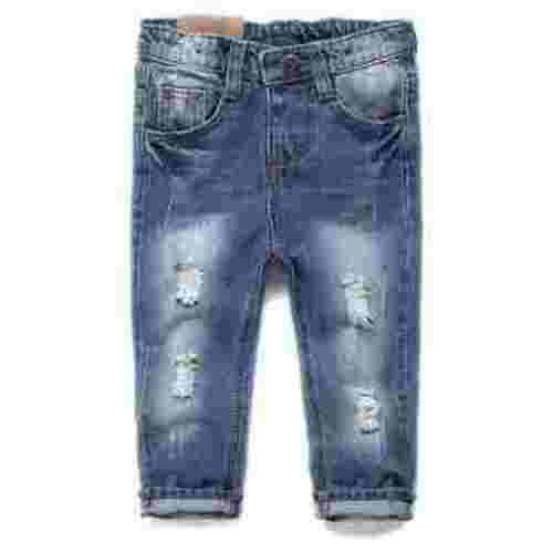 KIDSCOOL SPACE Baby Boys Girls Little Kid Elastic Ripped Jeans StoneWashed Pants,9-12 Months