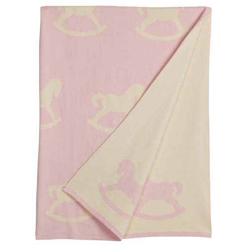 Nursery Blanket - Pink Rocking Horse
