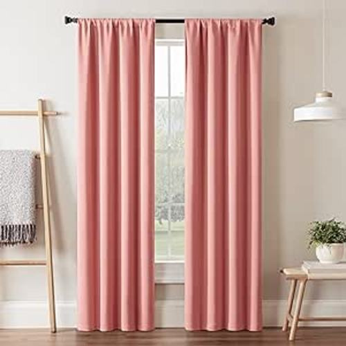 Amazon.com: Eclipse Darrell Modern Blackout Thermal Rod Pocket Window Curtains for Bedroom or Living Room (Single Panel), 37 in x 84 in, Coral : Clothing, Shoes & Jewelry