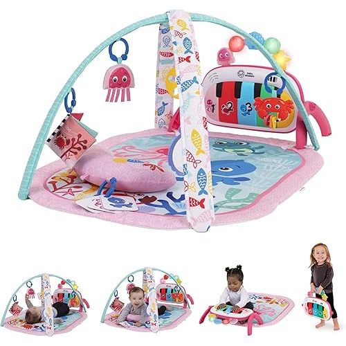 Baby Einstein Ocean Explorers 4-in-1 Kickin Tunes Jellyfish Jamboree Music & Language Discovery Gym, Pink, Ages 0 Months and Up