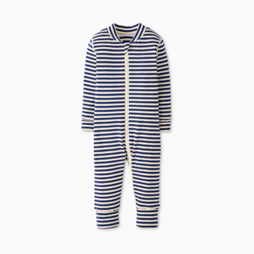 Hanna Andersson Baby 2-Way Zip Sleeper in HannaSoft™ - Navy/Ecru, 3-6 M