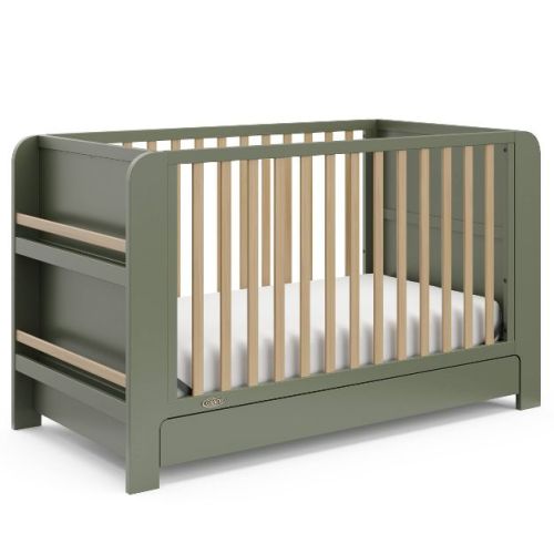 Graco Read-with-me 4-in-1 Convertible Bookshelf Crib With Drawer - White/driftwood
