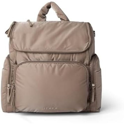 Staya Large Baby Diaper Bag Backpack for Boys and Girls (Taupe)