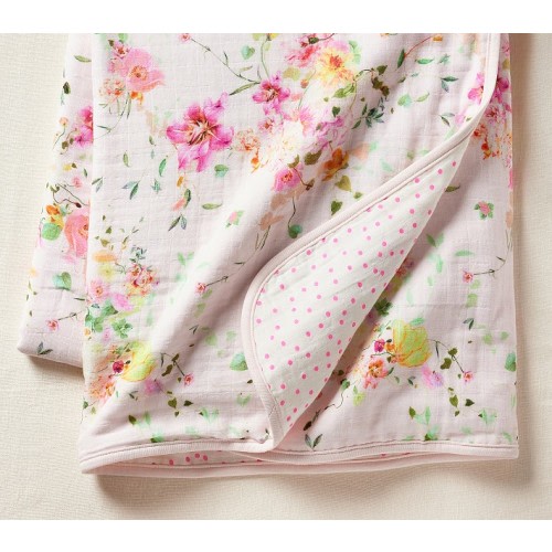 Monique Lhuillier Jolie Oversized Organic Muslin Baby Blanket