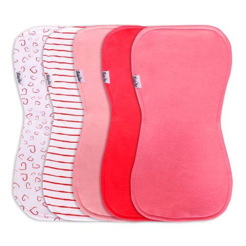KiddyStar 5-Pack Organic Cotton Burp Cloths – Ultra-Absorbent, Soft & Large (21”x10”) – Perfect for Spit-up & Drooling