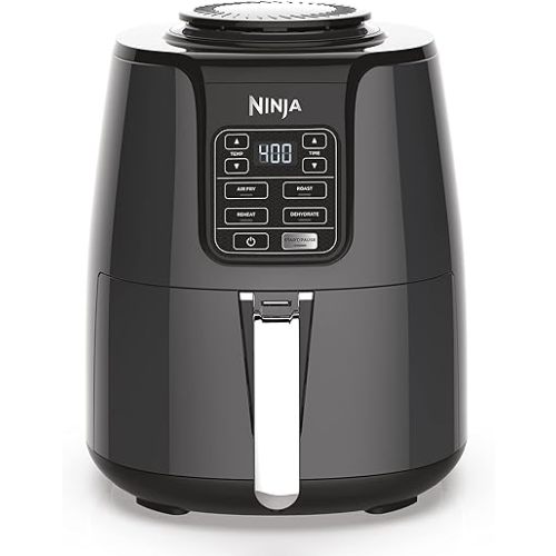 Ninja Air Fryer, Roast, Bake, Air Fry, Roast, Broil, Reheats, & Dehydrates, 4-in-1, Fries, Frozen Food, Veggies, and Juicy Meat, Less Oil, Easy Meals, Healthy Meals, Compact, 4 QT, Grey, AF101