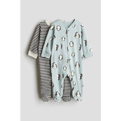 2-PACK ZIP-UP PAJAMA JUMPSUITS