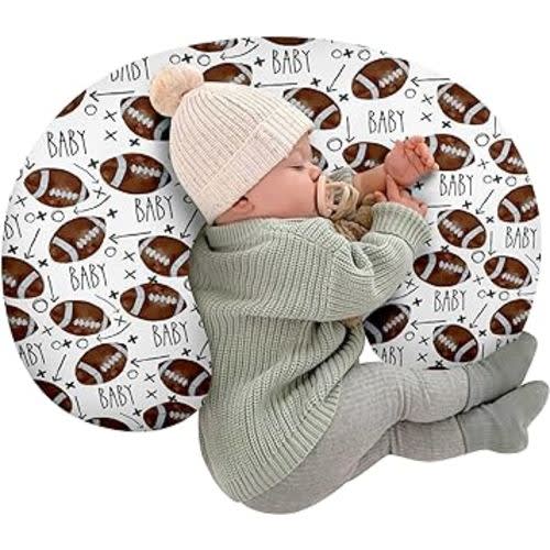 Baby Nursing Pillow Cover - Football Theme Breastfeeding U-Shaped for Bottle Feeding, Ultra Soft Comfortable Breastfeeding Pillow Cover for Infant Baby Boys and Girls