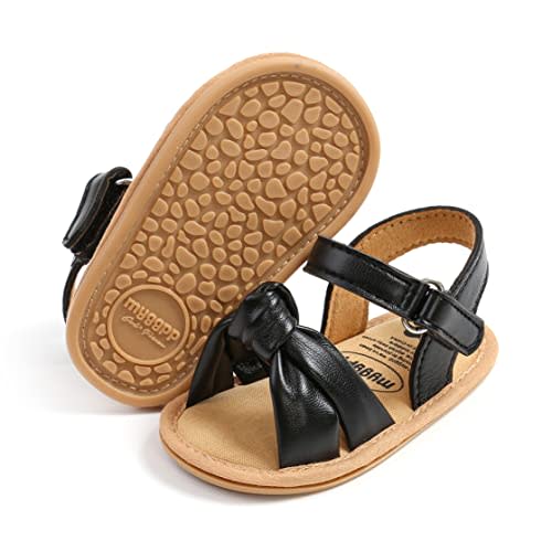 COSANKIM Infant Baby Girls Summer Sandals with Flower Soft Sole Newborn Toddler First Walker Crib Dress Shoes