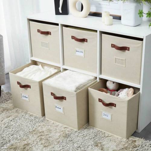 6/12pcs 11"/13" Cube Storage Bins Collapsible Storage Basket | Fabric Closet Organizers | SHEIN USA