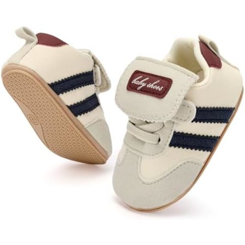 BACSAC Baby Shoes for Boys Girls Non Slip Low Top Infant Walking Shoes Breathable Comfort Toddler Walker Shoes Pull On Newborn Baby Sneakers 3 6 9 12 Months