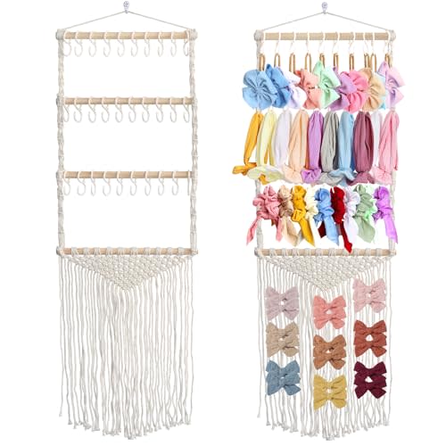 ALinmo Headband Holder Hair Bows Organizer for Girls, Baby Headbands Hair Accessories Organizer Storage Wall Hanging Decor for Toddler Girls Room