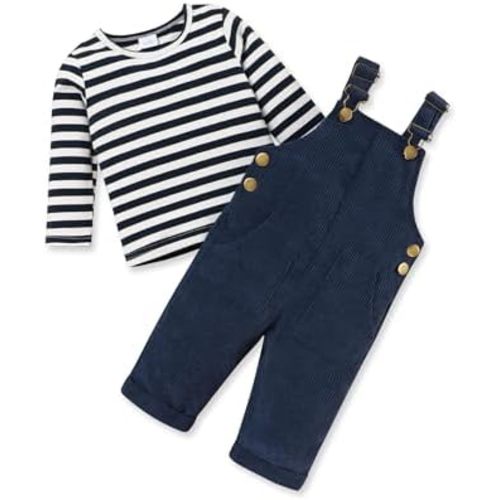 Baby Boy Clothes Long Sleeve Top and Botton Suspender Pants Baby Boy Winter Clothes