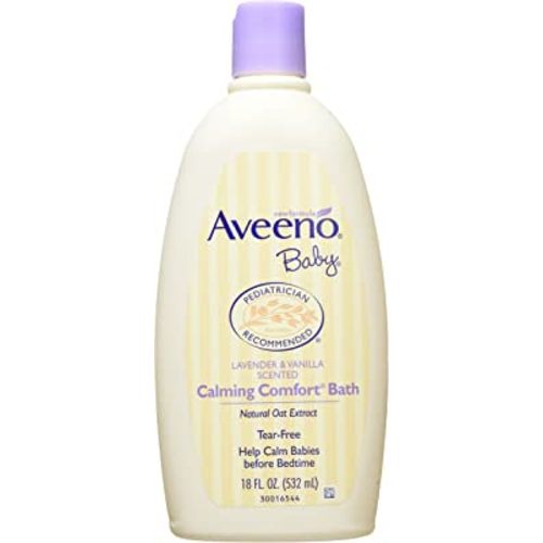 Aveeno Baby Calming Comfort Bath, Lavender & Vanilla, 18-Fluid Ounces Bottles (Pack of 3)