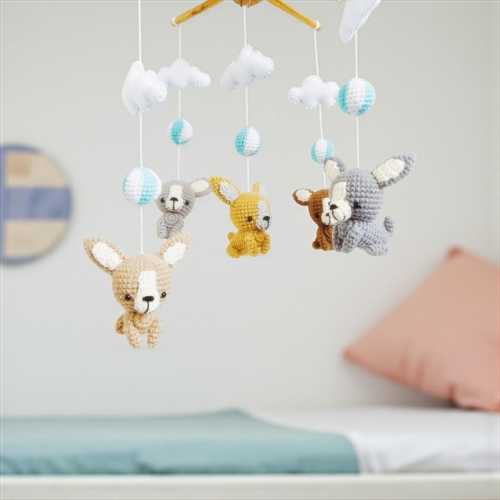 Crochet Chihuahua Puppy Baby Mobile: Nursery Decor, Dog Theme