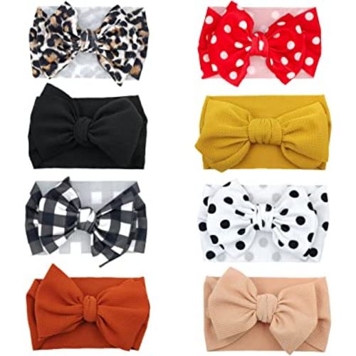 GEZISAN Baby Headbands for Girls Hair Bows Turban Knotted Elastic Headwraps for Newborn Infant Toddlers Kids