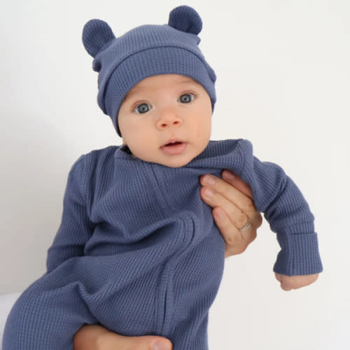Luna + Luca Bear Waffle Set - Stormy Blue