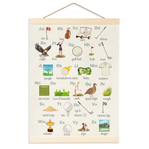 Golf Birthday Gifts for Kids, Golf Wall Decor, Golf Nursery Decor, Golf Gift for Kids, Golf Nursery, Golf Alphbet for Boys Room