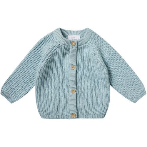 Stellou & Friends 100% Cotton Chunky Ribbed Knitted Cardigan For Boys & Girls Ages 0-6 Years