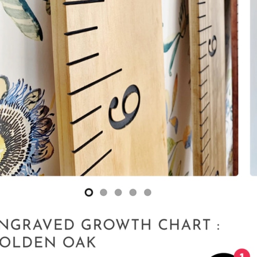 Engraved Growth Chart : Golden Oak