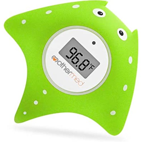 mothermed Baby Bath Thermometer and Floating Bath Toy Bathtub Safety Temperature Thermometer Green Fish Only for Fahrenheit