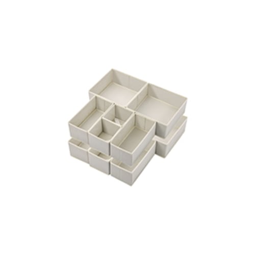 12 Pack Drawer Organizers for Clothing, Dresser Drawer Organizer Clothes, Fabric Foldable Closet Organizers and Storage Basket Bins for Clothes, Underwear, Bras, Socks (Light Grey)