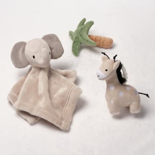 Jungle 3-Piece Developmental Soft Plush Baby/Infant Toy Gift Set