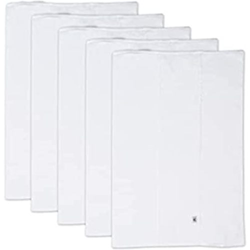 HonestBaby unisex baby 5-Pack Organic Cotton Knit Burp Cloths Bandana, Bright White, One Size US