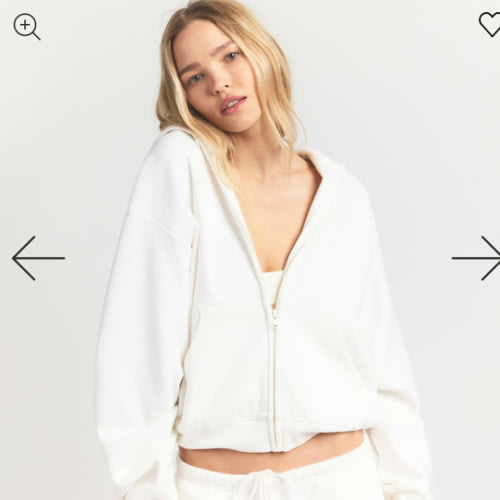 COTTON FLEECE CLASSIC ZIP UP HOODIE | MARBLE | SKIMS