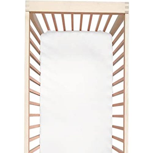 Cozysilk - 100% Silk Mini Crib Sheet Fitted for Pack N Play or Portable Playard, Soft Smooth Breathable for Baby Hair, Pack of 1 for Boys and Girls, 24 x 38 x 5, White