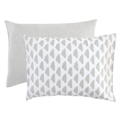 Hudson Baby Infant Cotton Toddler Pillow Case, Heather Gray Cloud, One Size