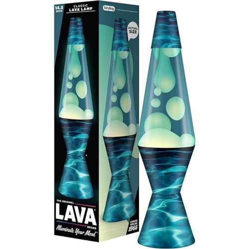 LAVA The Original Lamp - 14.5" Night Swim - Classic Liquid Motion Lamp - White Wax and Blue Liquid - Item #2095 (Amazon Exclusive)