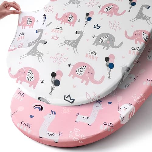 BROLEX Ultra Soft Bassinet Sheet Set Cradle Sheets Unisex Boys Girls