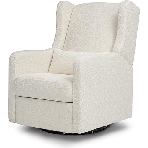 DaVinci Carter's Arlo Recliner and Swivel Glider in Ivory Boucle, Greenguard Gold Certified