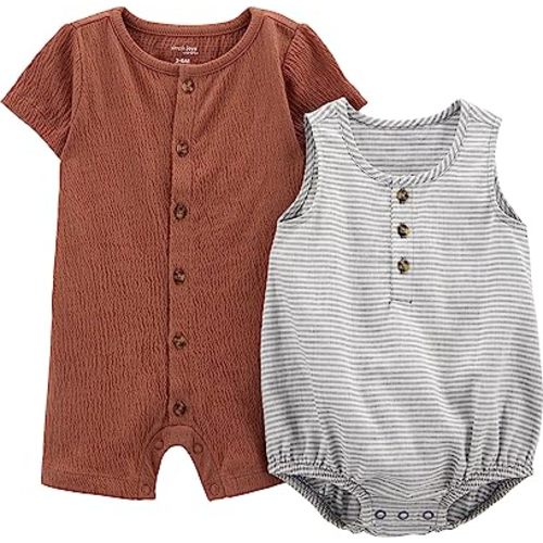 Simple Joys by Carter's baby-boys Button Rompers, Pack of 2