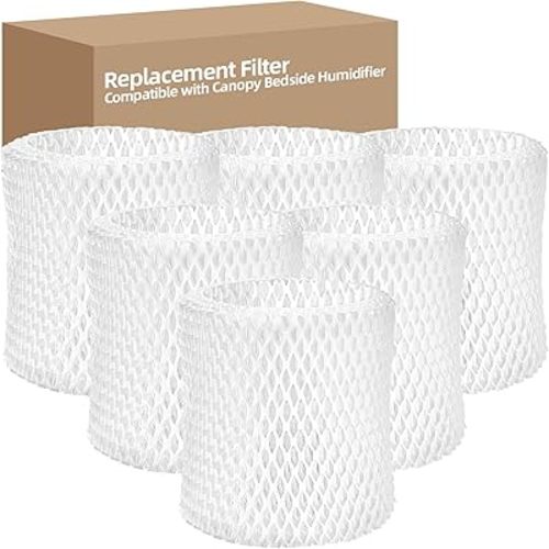 DerBlue 6 Pack Humidifier Replacement Filter Compatible with Canopy Bedside Humidifier and Nursery Humidifier,Wood Pulp & Paper Filter