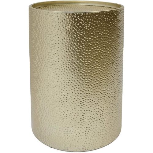 Christopher Knight Home Rache Modern Round Accent Table with Hammered Iron, Gold 16 in x 16 in x 22.25 in