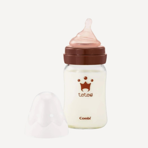 Combi Teteo Baby Bottle Breastfeeding Shaped Glass Bottle 160ml