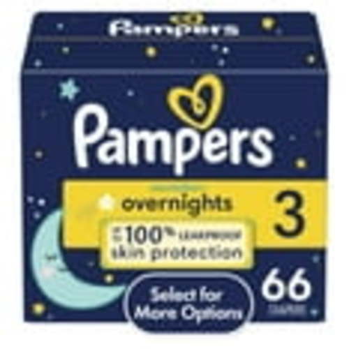Pampers Swaddlers Overnight Baby Diapers Size 3, 66 Count (Select for More Options)