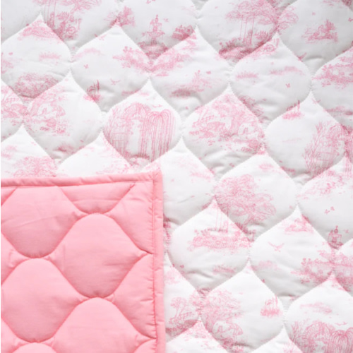 Spring Toile Pink Quilted Playmat