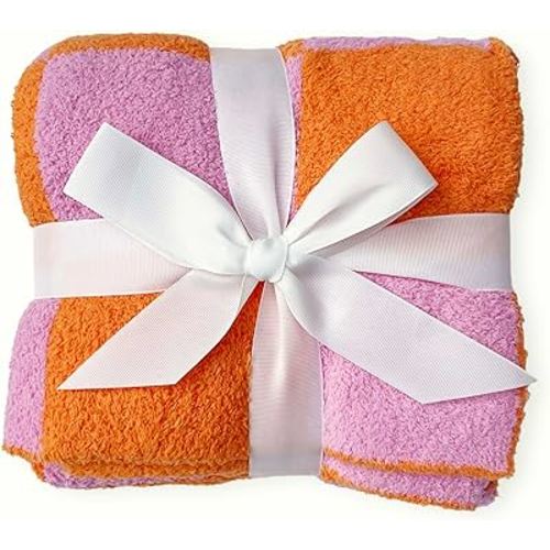 Stroller Tie-On Blanket - Cozy & Soft Baby Essential with Modern Aesthetic, Ensures Blanket Won’t Drag On Floor or Fall Off - Ideal Newborn Essential, Fuzzy Checkered Design