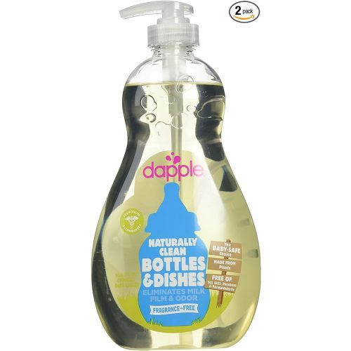 Dapple Baby Bottle & Dish Liquid - Fragrance Free, 16.9 Fl Oz (Pack of 2)